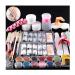 20 in 1 Acrylic Powder Shiny Glitter Nail Set Acrylic Liquid Nail Art Decoration Acrylic Brush Nail Art Tool Full Kit Professional DIY Gel Nail Kit