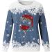 Women's Christmas Snowman Penguin Print Sweatshirt - Blue | Cute O-Neck Raglan Top Pullover for Winter | Comfy & Warm Xmas Jumper | Loose Tunic Sweater - Size M - Buy Online on GoSupps.com