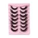 YOXIER Natural Look False Eyelashes Curling 7 Pairs/set 3d Wispy Curly Fluffy Messy Faux Mink Hair Reusable Women Fake Lashes Party Makeup Black