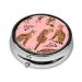 Round Pill Box 3 Compartment Custom Cute Animal Savannah Cat Pill Organizer for Women Men