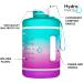 NatureWorks HydroMATE 128 oz Gallon Water Bottle with Straw | BPA-Free, Leak Proof, Reusable | Purple Turquoise | Hourly Drink Markings - Buy Online on GoSupps.com