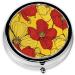 Pretty Poppy Flowers Round Pill Box | 3 Compartment Mini Decorative Travel Medicine Organizer - Buy Online on GoSupps.com