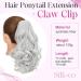 Silk-co 11 Silver Grey Short Curly Ponytail Extension Hair Piece - Clip in, Classic Natural Look - 11 Inch - Buy Online on GoSupps.com