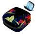 Menstruation pad bag with zipper women's napkin bag tampons collective bags for women and girls (black floral flower tropical)