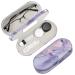 Fintie glasses case - hardcase double -sided glasses case and contact lens container - glasses cover with mirror contact lenses travel set purple marble