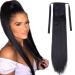 SEGO ponytail braid clip in ponytail extension hairpiece hair piece straight natural like real hair black-1 straight-22"(56cm)-90g