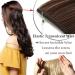 Hair Extensions no Clip Invisible Wire Adjustable Secret Rubber Band Hairpiece Real Natural Synthetic Fibre Hair 20 inch Straight Light Brown & Ash Blonde - Buy Online on GoSupps.com