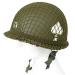 ANQIAO WWII US WW2 M1 Helmet with Chin Strap Steel with Decal Double Shells Green Helmet Style 3