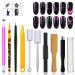 JERCLITY 10 Pieces Cat Eye Magnet for Nails Double-head Flower Design Nail Magnet Pens Magnet Stick Multi-Function Magnet Board 3D Magnetic for Cat Eye Gel Polish DIY Nail Art 10 MAGNETIC PLATES