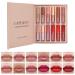 Zhiaek 12 pieces lipstick set lip gloss matt waterproof make -up stop long -lasting nude tones liquid lipstick set matte lip gloss make -up gifts (12 color)