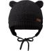 XIAOHAWANG Baby Earflap Beanie Hat - Soft Knit Bear Design, Black - 0-6 Months - Buy Online on GoSupps.com
