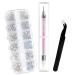 Sularpek 1500 Pcs Rhinestones 6 Sizes Flat Back Gems AB Clea Crystal Nail Art Rhinestones with Pick Up Tweezers and Rhinestone Picker Dotting Pen Nail Art Tools for Crafts Nail and Face