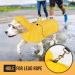 Lukovee Dog Raincoat with Clear Hood & Reflective Rim - Adjustable Waterproof Jacket for Dogs - Yellow - Size Large - Buy Online on GoSupps.com