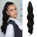 Fine ponytail extensions clip 50 cm hair extensions braid long ponytail hair part clip corrugated extensions brown darkest brown ponytail hair extension for women women 50 cm black brown