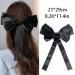 W WEILIRIAN Silk Satin Hair Bows Long Black Bow Hair Clips Satin Hair Barrettes Clip French Hair Barrette Scrunchies Ponytail Accessories Jewellery for Women Girls Gifts (Black) - Buy Online on GoSupps.com