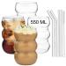 Alink Bubble Gl s 4 Set drinking glass 550ml of ribbed drinking glasses wave glass latte macchiato glasses iced coffee glasses long -drink glass cocktail glass pack of 4 - 550ml