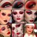Ecofavor Red Goth Eyeshadow Palette - 9 Highly Pigmented Matte & Shimmer Shades for Halloween & Christmas Makeup - Buy Online on GoSupps.com
