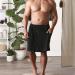 DII Men's Terry Shower Wrap - Adjustable Velcro, Pocket, 54x20, Black - Buy Online on GoSupps.com