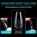 HIOTIOL Soft Gel Nail Tips 552Pcs - Full Cover Soak-off Extensions - Medium Coffin Half Matte Clear - 12 Sizes - Ideal for Salons and DIY Art - Buy Online on GoSupps.com