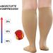 Putuo Compression Stockings for Thick Calves - Thrombosis Socks for Men & Women Open Toe Support Stockings - 3XL Beige for Flight & Medical Use - Buy Online on GoSupps.com
