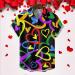 Men's Valentine's Day Heart Print Button Down Shirt - Classic Fit Beach Vacation Blouse | 4XL - Buy Online on GoSupps.com