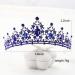 FORSEVEN Crystal Wedding Crown Tiara - Rhinestone Decor Headband for Women & Girls - Blue Princess Bridal Hair Ornament - Buy Online on GoSupps.com