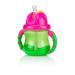 Nuby Two-Handle Flip N' Sip Straw Cup 8oz - Green/Pink | Leak-Proof Design - Buy Online on GoSupps.com