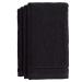 Cotton Fingertip Towels Set Black - 4 Pack - 11 x 18 Inches Decorative Small Extra-Absorbent and Soft Terry Towel for Bathroom - Powder Room, Guest and Housewarming Gift (Black)