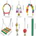 Allazone 17-Piece Bird Toy Set for Parrots Conures & Lovebirds - Durable Wood & Bell Hanging Toys for Small Birds - Buy Online on GoSupps.com