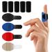 SAREAL 9Pcs Trigger Finger Splints & Sleeves Kit 4pcs Single Straps Finger Splint with 5pcs Black Finger Sleeves for Trigger Finger Sleeves for Trigger