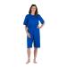 4Care tear-resistant care body for women and men short arm/short leg with safety zipper in the back M Blue