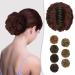 Barsdar claws clip messy bun hair part clip in claw hair tie curly synthetic hair knot hair extension for women ponytail high insurage donut chignon burgundrot