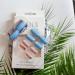 Square Short Press on Nails - Blue French Tip Acrylics with Gold & White Designs | 24Pcs Artificial Nails for Women & Girls - Buy Online on GoSupps.com