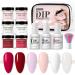 Magnet Gel Nail Polish Dip Powder Nail Kit Nude Pink Glitter 6 Colors Acrylic Dipping Powder System Kit For French Nail Manicure Nail Art Set 10ml Glitter Gel (A One Size) One Size A - Buy Online on GoSupps.com