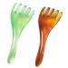 Head Massage Facial Yoga Wrinkle Removal Gua Sha Massage Tool Anti-Aging Anti-Wrinkle Anti-Wrinkle Tool Set Bionic Hand Tools Suitable for Head face Body Legs and Back (Green+Brown)