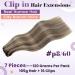LAAVOO Real Hair Clip-In Extensions - 40cm Remy Human Hair in Brown & Platinum Blonde - 105g 7 Piece Set - Buy Online on GoSupps.com