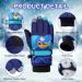 Flintronic Children's Skiing Gloves - Waterproof Winter Gloves for Girls (4-6 Years) | Adjustable Cuffs Windproof Fleece | Ideal for Skiing & Snowboarding - Navy Blue #4 - Buy Online on GoSupps.com