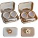 Buy 2Pcs Flower Contact Lens Cases with Mirror - Portable Holder & Applicator for Travel | Durable Everyday Use & Outdoor Activities - Buy Online on GoSupps.com