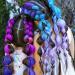 Aomig Braids Extensions - 2PC Colorful Art Hair for Box Braids | 24 Strands in Purple Pink Green & Blue - Buy Online on GoSupps.com