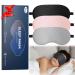 Huhubol 3 Packs Sleep Mask Light Blocking for Men Women Night Eye Mask for Sleeping Silk Eye Sleeping Mask Soft and Comfortable Eye Cover Blindfold for Travel Yoga Nap Nice Gift Gray
