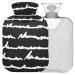 Naanle stripes hot water bottle with cover transparent hot water bottle 1L heat bottle for bed handfoot warmer pain relief heat and cold therapy winter