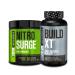 Jacked Factory Nitrosurge Pre-Workout in Green Apple & Build XT Muscle Building Bundle for Men & Women