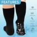 TENYSAF Diabetic Socks 3 Pairs - Cotton Crew, Extra Wide, Non-Binding Top - Black - Buy Online on GoSupps.com