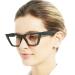 OCCI CHIARI Wide Reading Glasses Women Cat Eye Readers with Spring Hinge Cateye-black 1.5 x