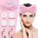 Molain 2Pcs Spa Headband Set - Bowknot Coral Fleece Hair Bands for Women - Perfect for Makeup, Skincare, and Sports - Pink & White - Buy Online on GoSupps.com