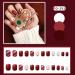 24 Pcs Wine Red Elk Christmas Day False Nails - Full Cover Square Stick on Nails with Glue for Women and Girls Nail Art - Buy Online on GoSupps.com