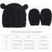 XYIYI Newborn Baby Winter Beanie Hat Mitten Set | Infant Toddler Knitted Hat Glove Set | 0-3 Months | Black - Buy Online on GoSupps.com