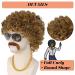 ANOGOL 4Pcs Set Brown Afro Wig for Men | 70s and 80s Costumes | Disco Outfits for Halloween and Parties - Buy Online on GoSupps.com