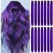 16 Pcs Colored Clip in Hair Extensions 22 Inch Colorful Highlights Hairpieces Straight & Long Heat-Resistant Synthetic Hair Accessories for Kid Girls Women Party Hair Decor (Purple)