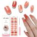 Semi Cured Gel Nail Strips 20 Pcs Gel Nail Polish Wraps Sticker for Salon-Quality Manicure Set Long Lasting Easy to Apply & Remove with Nail File & Wooden Cuticle Stick(Smudge flower)